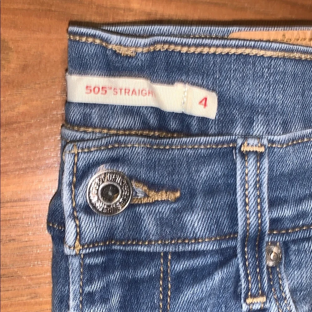 Levi's 505 Straight Leg Classic Blue Jeans w/Stretch